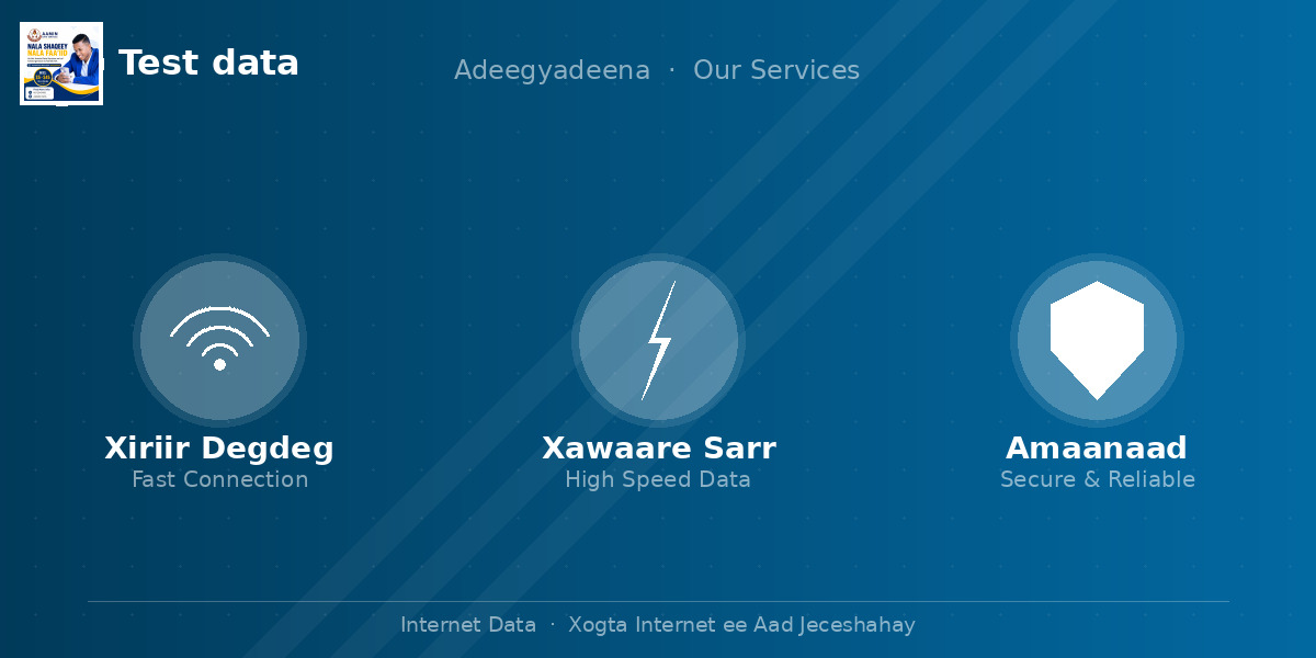 Test data · Adeegyadeena